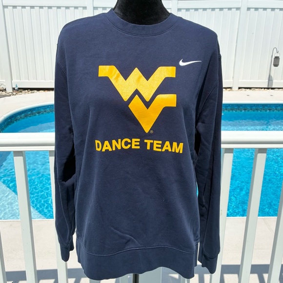 Nike West Virginia University Dance Team Navy Crewneck Sweatshirt Size Medium - Picture 1 of 5